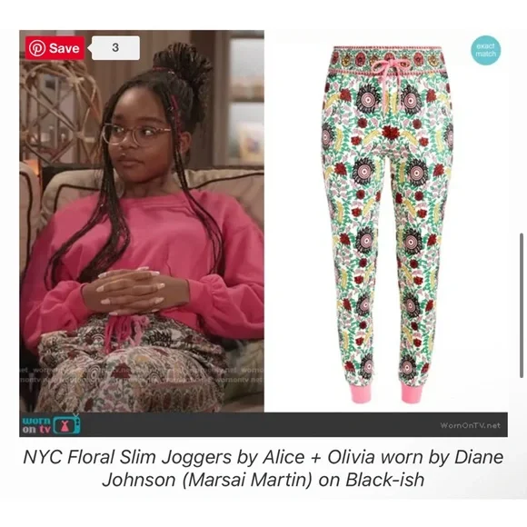 Alice + Olivia NYC Floral Slim Jogger Trouser Pant
